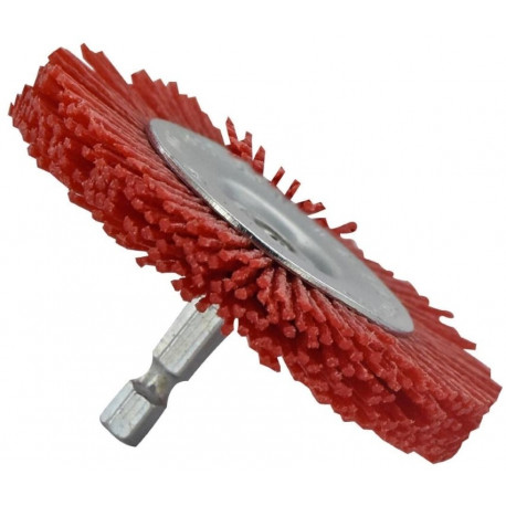 Nylon wheel brush Ø100mm, 1/4" HEX