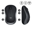 Logitech M185 Wireless Mouse, RF Wireless, 1000 DPI, Black/Grey