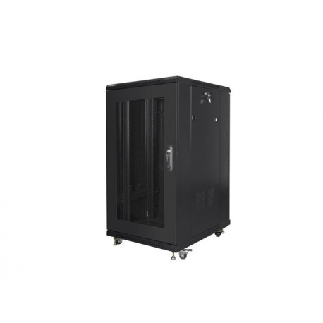 19-tolline põrandakapp 22U 600x800 perforeeritud uksega, must