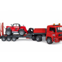 MAN TGA with low bed trailer and loader