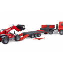 MAN TGA with low bed trailer and loader