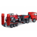 MAN TGA with low bed trailer and loader