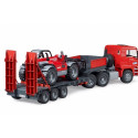 MAN TGA with low bed trailer and loader