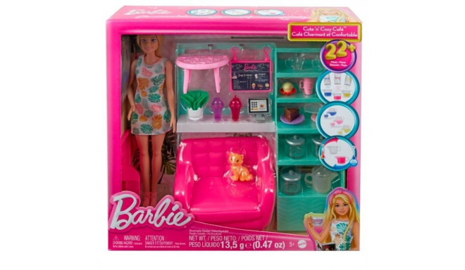 BARBIE Doll relaxing in a cafe