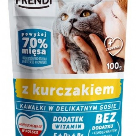 FRENDI kanaga kastmes tükid märg kassitoit 100 g