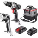 Graphite cordless tool set drill/driver, flashlight, bag, Energy+ 18V battery and charger