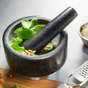 GEFU 35300 mortar/pestle Black, Stainless steel Granite, Stainless steel