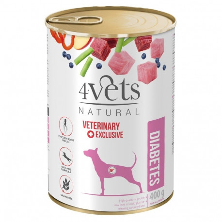 4VETS Natural Diabetes Dog  - wet dog food - 400 g