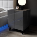 Cama bedside table REJA graphite grey gloss/graphite grey gloss