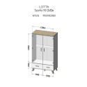 Cama wardrobe LOTTA 2D2D white + sonoma oak