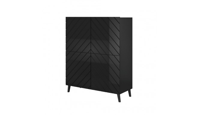 Shelving unit ABETO 100.5 x 40 x 121.5 cm black/gloss black