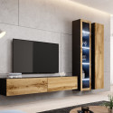 Cama full cabinet VIGO '180' 180/40/30 black/wotan oak