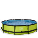 EXIT Lime pool ø360x76cm with filter pump - green Framed pool Round 6125 L