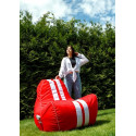 Ferrari red-white XXL 140 x 100 cm Sako bag pouffe