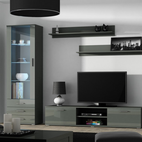 SOHO 4 komplekt (RTV180 kapp + 2x S1 kapp + riiulid) läikiv hall/hall