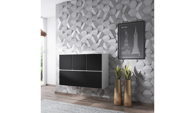 Cama elutoa mööblikomplekt ROCO 13 (RO1 + 3xRO5) valge/valge/must