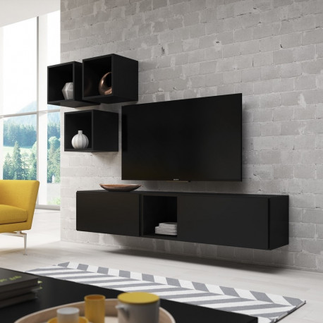 Cama elutoa mööblikomplekt ROCO 8 (2xRO3 + 4xRO6) must/must/must