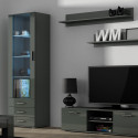 SOHO 7 set (RTV140 cabinet + S1 cabinet + shelves) Grey / Gloss grey