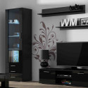 SOHO 7 set (RTV140 cabinet + S1 cabinet + shelves) Black / Black gloss