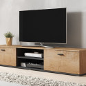 Cama SOHO 5 set (RTV180 cabinet + wall unit + shelves) oak lefkas + black