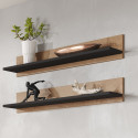 Cama SOHO 5 set (RTV180 cabinet + wall unit + shelves) oak lefkas + black