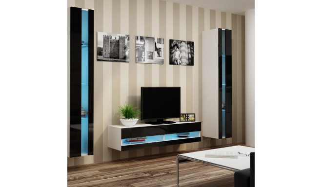 Cama Living room cabinet set VIGO NEW 12 white/black gloss