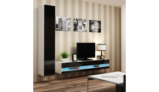Cama Living room cabinet set VIGO NEW 9 white/black gloss