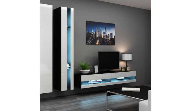 Cama Living room cabinet set VIGO NEW 5 black/white gloss