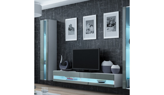 Cama Living room cabinet set VIGO NEW 3 white/grey gloss
