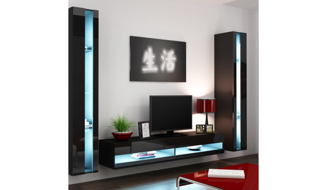 Cama Living room cabinet set VIGO NEW 3 black/black gloss
