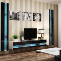 Cama Living room cabinet set VIGO NEW 3 white/black gloss