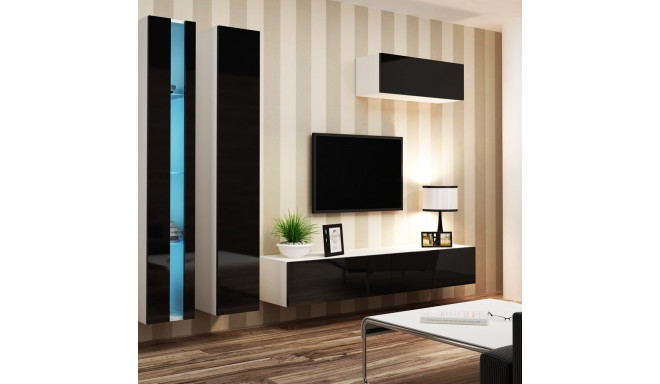 Cama Living room cabinet set VIGO NEW 1 white/black gloss