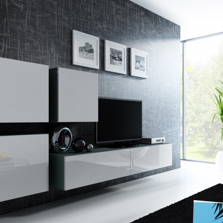 Cama Living room cabinet set VIGO 23 grey/white gloss