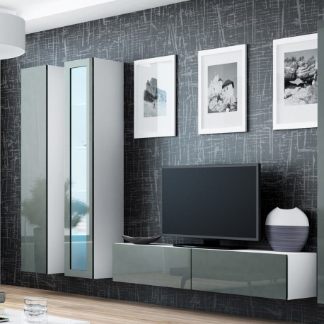 Cama Living room cabinet set VIGO 15 white/grey gloss