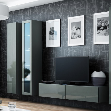 Cama Living room cabinet set VIGO 15 grey/grey gloss