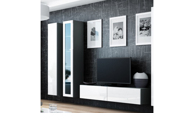 Cama Living room cabinet set VIGO 15 grey/white gloss