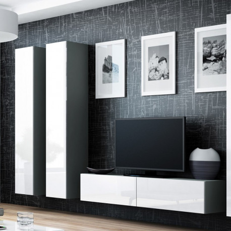 Cama Living room cabinet set VIGO 14 grey/white gloss