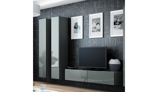 Cama Living room cabinet set VIGO 14 grey/grey gloss