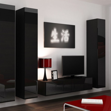 Cama Living room cabinet set VIGO 14 black/black gloss