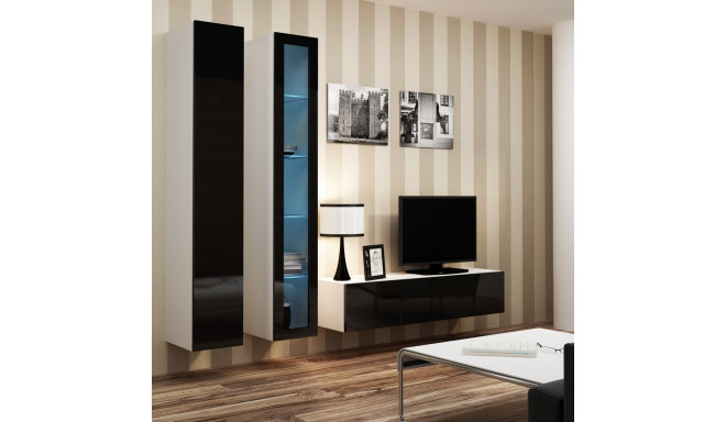 Cama Living room cabinet set VIGO 10 white/black gloss