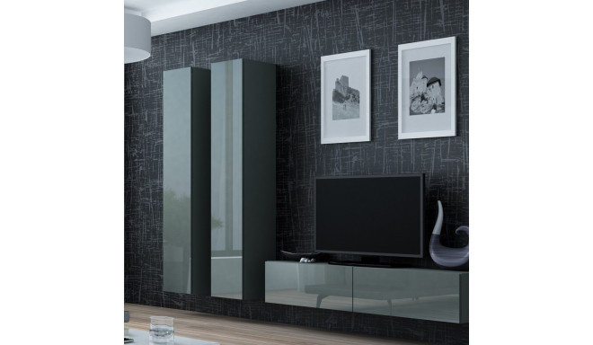 Cama Living room cabinet set VIGO 9 grey/grey gloss