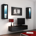 Cama Living room cabinet set VIGO 8 black/black gloss Cama Living room cabinet set VIGO 8 black/black gloss