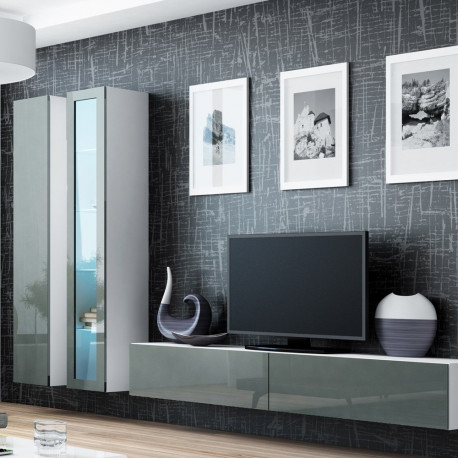 Cama Living room cabinet set VIGO 3 white/grey gloss