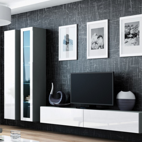 Cama Living room cabinet set VIGO 3 grey/white gloss