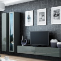 Cama Living room cabinet set VIGO 3 grey/grey gloss