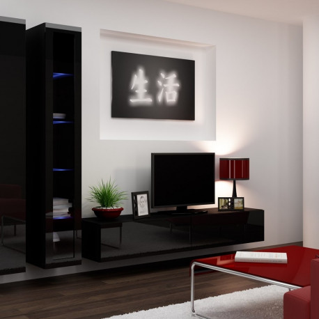 Cama Living room cabinet set VIGO 3 black/black gloss