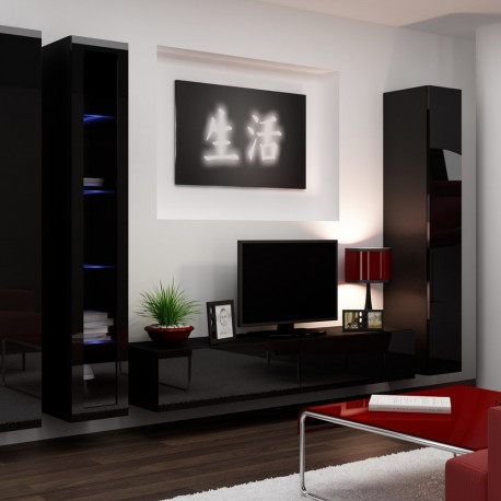 Cama Living room cabinet set VIGO 2 black/black gloss