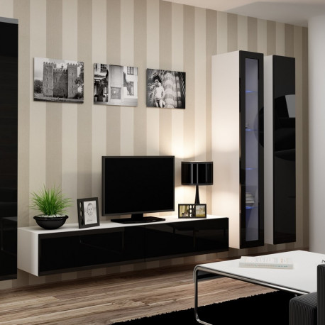 Cama Living room cabinet set VIGO 2 white/black gloss