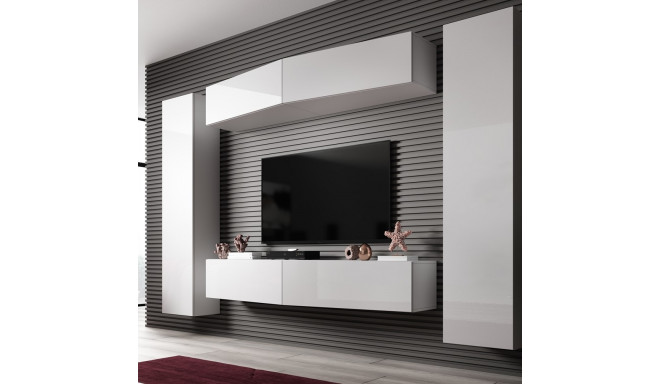 Cama Living room cabinet set VIGO SLANT 7 white/white gloss