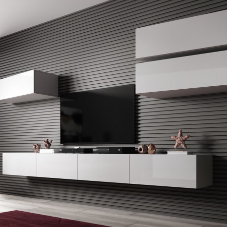 Cama Living room cabinet set VIGO SLANT 4 white/white gloss